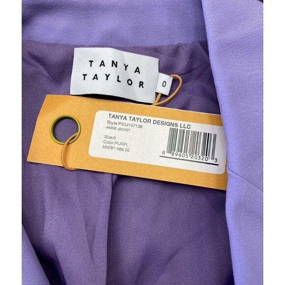 Tanya Taylor sz 0 Blazer Lilac Purple Andie Single Button Classic Designer - Picture 3 of 10